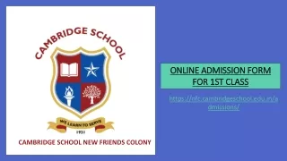 Online Admission Form for 1st Class