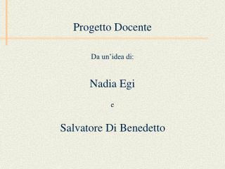 Progetto Docente