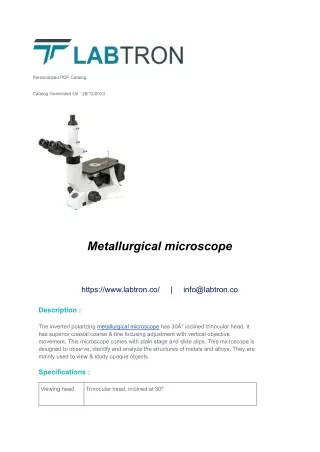 Metallurgical microscope