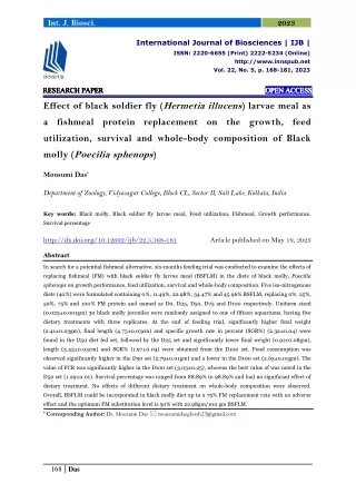 Effect of black soldier fly (Hermetia illucens) larvae meal as a fishmeal