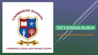 Top 5 Schools in Delhi