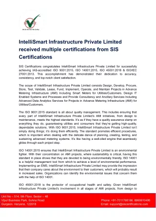 IntelliSmart Infrastructure Private Limited