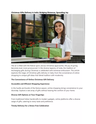 Christmas Gifts Delivery in India: Bridging Distances, Spreading Joy