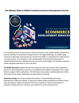 Web & E-Commerce Development | Panoramic Infotech