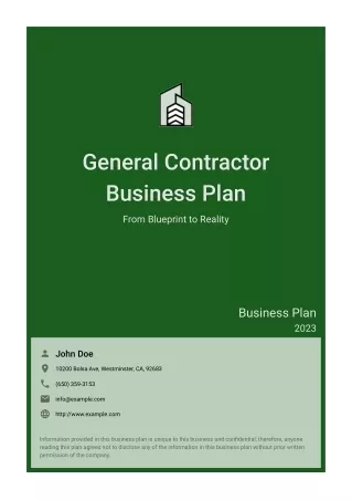 general contractor business plan