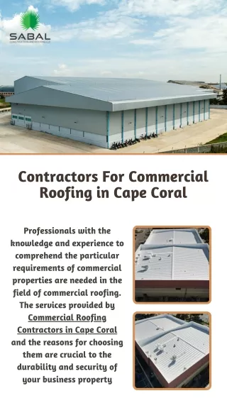 Commercial Roofing Contractors For Your Business in Cape Coral  Top-Quality Solu