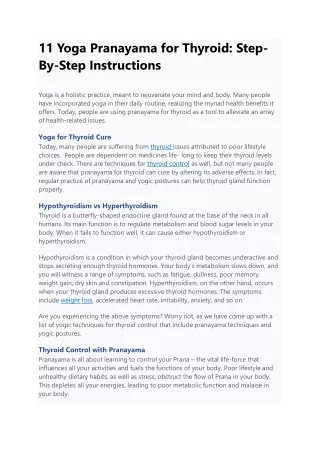 11 Yoga Pranayama for Thyroid Step-By-Step Instructions