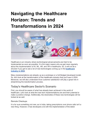 Navigating the Healthcare Horizon_ Trends and Transformations in 2024