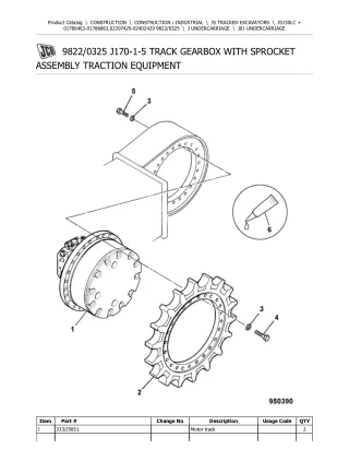 JCB JS130LC TRACKED EXCAVATOR Parts Catalogue Manual (Serial Number 02397429-02402429) 2