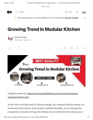 Growing Trend In Modular Kitchen