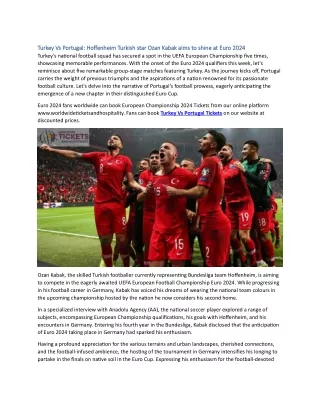 Turkey Vs Portugal Hoffenheim Turkish star Ozan Kabak aims to shine at Euro 2024