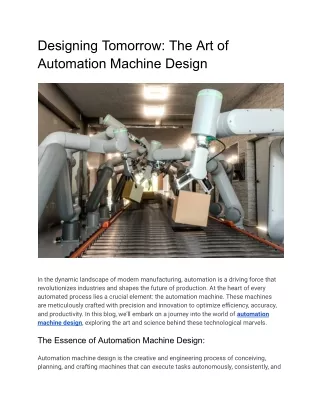 Designing Tomorrow_ The Art of Automation Machine Design