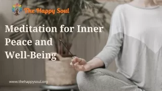 Meditation for Inner Peace and Well-Being