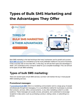 Types of Bulk SMS Marketing and the Advantages They Offer