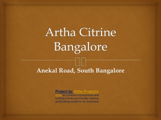 Artha Citrine Bangalore Artha Citrine Properties Artha Citri