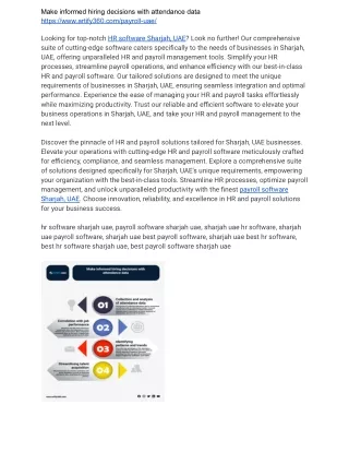 Optimal HR Software Solutions Tailored for Sharjah, UAE Businesses