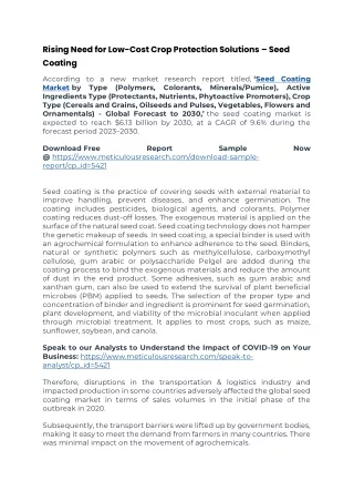 Seed Coating Market