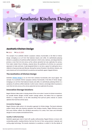 Aesthetic Kitchen Design