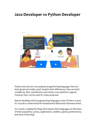 Java Developer vs Python Developer