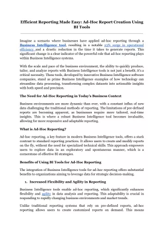 Efficient Reporting Made Easy_ Ad-Hoc Report Creation Using BI Tools