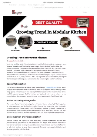 Growing Trend In Modular Kitchen