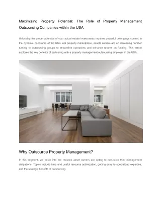 Property management outsourcing company