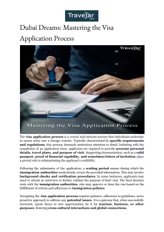 Dubai Visa Application Process