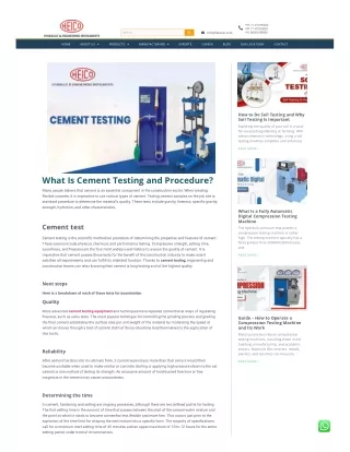 What Is Cement Testing and Method?