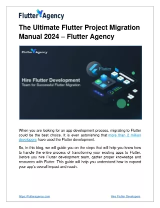 Hire Flutter Development Team for Successful Flutter Migration