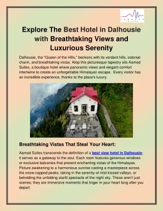 Best hotel in Dalhousie