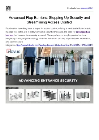 Advanced Flap Barriers: Stepping Up Security and Streamlining Access Control