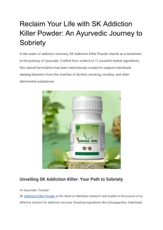 SK Addiction Killer Powder