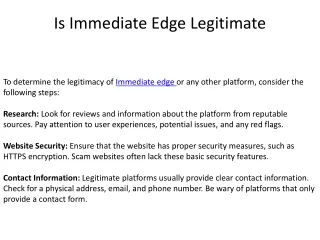 Is Immediate Edge Legitimate