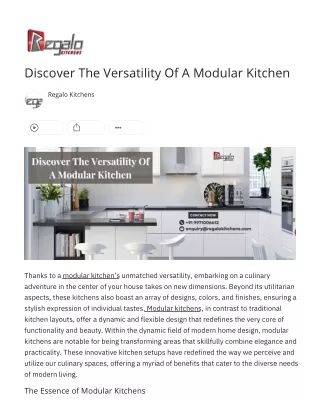 Discover The Versatility Of A Modular Kitchen