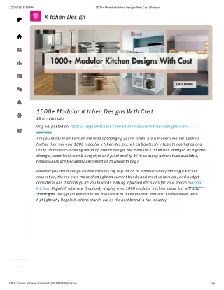 1000  Modular Kitchen Designs With Cost