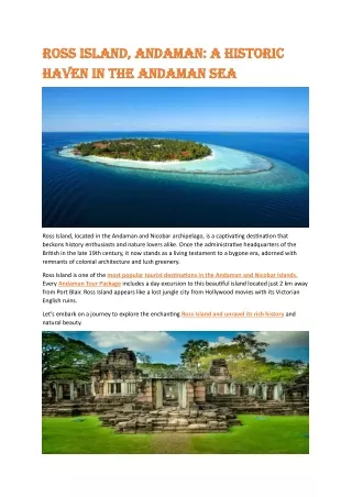 Ross Island, Andaman- A Historic Haven in the Andaman Sea