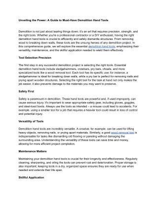 Unveiling the Power_ A Guide to Must-Have Demolition Hand Tools - www.zenithbydanco.com