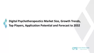 Digital Psychotherapeutics Market Analysis, Trends, Application & Forecast 2032