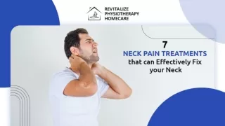 7 Effective Treatments To Fix Neck Pain | Revitalize Physio Care