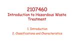 2107460 Introduction to Hazardous Waste Treatment