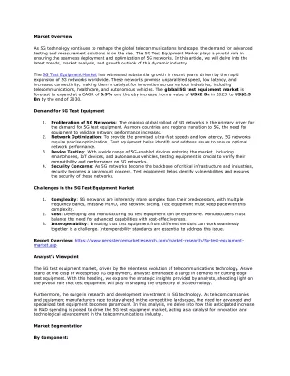 5G Test Equipment Market Trends