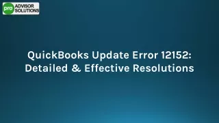 Simple Guide To Resolve QuickBooks Update Error 12152