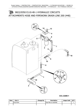 JCB JS220SC CH TRACKED EXCAVATOR Parts Catalogue Manual (Serial Number 02282480-02283480)