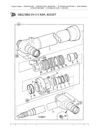 JCB JS240 TRACKED EXCAVATOR Parts Catalogue Manual (Serial Number 00708501-00709199)