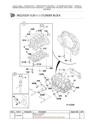 JCB JS260SC T4 TRACKED EXCAVATOR Parts Catalogue Manual (Serial Number 02160375-02161375)