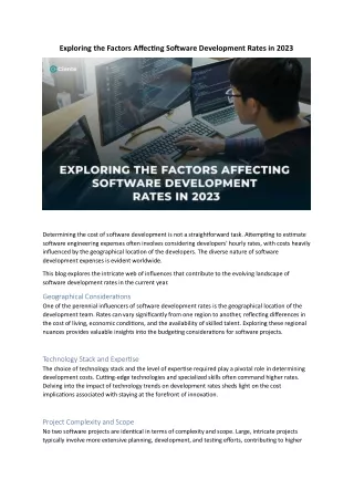 Exploring the Factors Affecting Software Development Rates in 2023