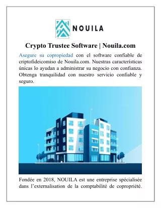 Crypto Trustee Software | Nouila.com