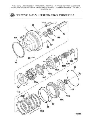 JCB JS330NXD T4 TRACKED EXCAVATOR Parts Catalogue Manual (Serial Number 02050500-02050749)