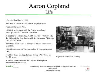 Aaron Copland Life