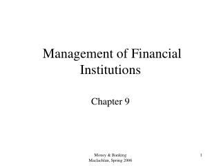 Management of Financial Institutions